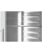 Armadio refrigerato GN 2/1 inox con 2 porte a vetri, refrigerazione ventilata - temp. +3/+10°C - classe C - cm 140x89,1x204,5h