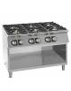 Cucina a gas professionale 6 fuochi da Kw 10 cadauno - Piano stampato da 20/10 - Potenza totale Kw 60 - cm 120x90x90h