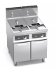 FRIGGITRICE PROFESSIONALE A GAS 2 VASCHE LT 20+20 - COMANDI ELETTRONICI - cm 80x90x90h
