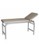 Lettino da visita medica 2 sezioni-Struttura in tubo ovale verniciata grigia-Materasso colore beige-Portata Kg 150-cm 190x60x80h