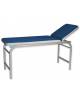 Lettino da visita medica 2 sezioni-Struttura in tubo ovale verniciata grigia-Materasso colore blu-Portata Kg 150-cm 190x60x80h