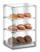 Vetrina neutra a 3 piani in vetro per bar e colazione - Struttura in acciaio inox -  cm 40,6x34x61,8h