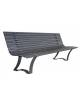 Panchina per esterno da parco pubblico o giardino con schienale in acciaio zincato e verniciato - cm 199,5x64x79h