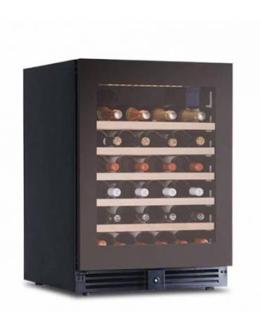 Cantinetta per vino ventilata - porta in vetro nero senza cornice - N° 52 Bottiglie vino - +2°C /+20°C - cm 59,5x57,3x82h