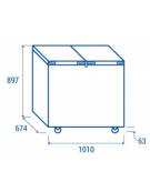 Congelatore orizzontale a pozzetto -15°/-25°C - Capacità Lt 302 - apertura porte con sistema Flip-flop - cm 101x67,4x89,7h