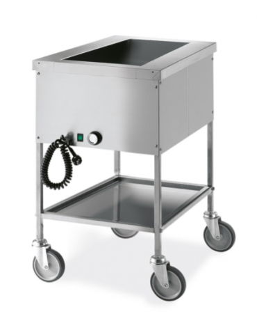 Carrello termico bagnomaria telaio a giorno capacità 1 x 1/1 GN - cm 49x60x84h