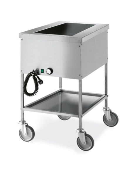 Carrello termico bagnomaria telaio a giorno capacità 1 x 1/1 GN - cm 49x60x84h