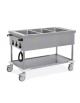 Carrello termico bagnomaria a giorno vasche separate da 3 GN 1/1 e temperature differenziate