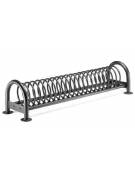 Portabici 9 posti con elemento a spirale, rastrelliera e fianchi zincati e verniciati. Da tassellare - cm 296,5x50x50,5h