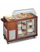 Carrello refrigerato in legno per dolci con cupola e refrigerazione ventilata +4° +10°C - mm 1339x584x1078h