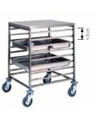 Carrello portateglie inox - Portata  8 teglie GN 2/1 oppure 16 GN 1/1 cm 65x76x94h
