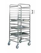 Carrello portateglie inox - Portata  14 teglie GN 2/1 oppure 28 GN 1/1 cm 65x76x182h