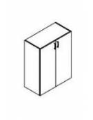 Contenitore armadio medio per ufficio con ante legno con serratura - colori ante e struttura a scelta - cm 90x35x117,9h