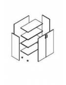 Contenitore armadio medio per ufficio con ante legno con serratura - colori ante e struttura a scelta - cm 90x35x117,9h