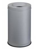 Gettacarta auto- estinguente Antifuoco Certificato CNPP in metallo verniciato grigio-Capacità Lt 120-Dimensioni Ø cm 46,5x74,5h
