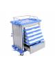CARRELLO FARMACI TERAPIA A 6+6 CASSETTI A DOPPIO LATO CON BOX PER FARMACI E PORTARIFIUTI CM 75X48X92H