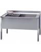 Lavapentole lavatoio macero e lavaggio pentole inox 1 vascone Dimensioni cm 150x60x85h - Con griglia scorrevole