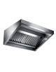 Cappa professionale a parete snack inox AISI 304 con filtri a labirinto per cucine professionali - SENZA MOTORE-cm 100x70x45h