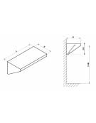 Cappa professionale a parete snack inox AISI 304 con filtri a labirinto per cucine professionali - SENZA MOTORE-cm 140x110x45h