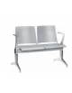 Panca da attesa 2 Posti in lamiera d’acciaio forata con braccioli in alluminio e gambe in acciaio - cm 116x61,5x80h