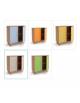 Mobile in legno con 1 ripiano e 2 ante colorate con maniglie anatomiche  - cm 100x45x105h