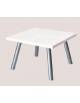 Tavolino attesa con piano bianco in legno melaminico spessore 25 mm e struttura in plastica - cm 50x50x35h