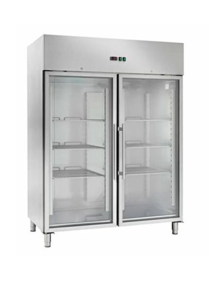 Armadio refrigerato ventilato 2 porte in vetro, temperatura - 2° C/ + 8° C, capacità 1333 litri -  mm1480x830x2010h