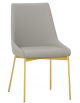 Sedia per interni, struttura in metallo colore ottone satinato, seduta e schienale rivestimento in ecopelle colori a scelta