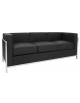 Divano 3 posti per interni, struttura in acciaio inox, rivestimento in ecopelle - cm 180x70x68h - Colore Bianco o Nero