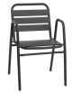 Poltroncina con braccioli per esterni e interni, struttura saldata in alluminio verniciato nero - cm 42x40x77h
