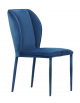 Sedia per interno con struttura in metallo, rivestimento in velluto - colore a scelta - cm 45x43x89h