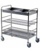 Carrello scolapiatti in acciaio 18/10 AISI 304 - 3 piani inox - portata 300 piatti circa - diam. cm 31 - cm 106x57x156h