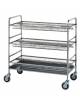 Carrello scolapiatti e scolabicchieri - in acciaio 18/10 AISI 304 - 3 piani inox -  portata 200 piatti circa - cm 106x57x110h