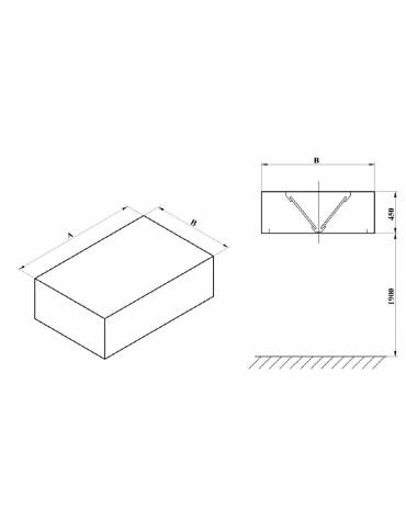Cappa professionale centrale cubica inox AISI 304 con filtri a labirinto per cucine professionali SENZA MOTORE - cm 360x220x45h