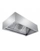 Cappa professionale a parete cubica inox AISI 304 con filtri a labirinto per cucine - CON MOTORE INCLUSO - cm 120x90x60h