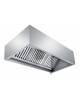 Cappa professionale centrale cubica inox AISI 304 con filtri a labirinto per cucine - CON MOTORE INCLUSO - cm 180x90x60h