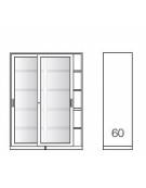 ARMADIO METALLICO CON ANTE SCORREVOLI IN VETRO TEMPERATO CON SERRATURA - CM 180x60x200h