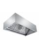 Cappa professionale a parete cubica inox AISI 304 con filtri a labirinto per cucine - CON MOTORE INCLUSO - cm 120x110x60h