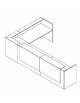 Reception completa con mensola di accoglienza - Composizione angolare 90° a L con fianchi terminali - cm 405,5 x 245,5 x 116,5h