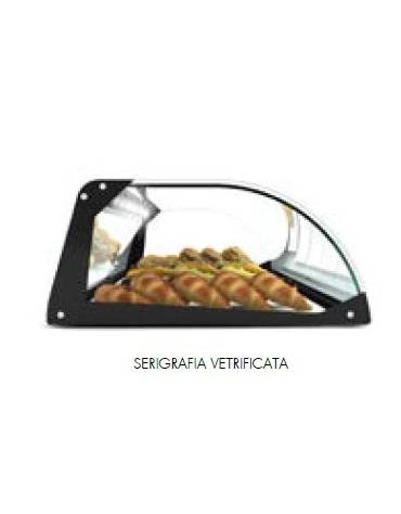 Vetrina bar neutra porta brioches in plexiglass e legno con 2 ripiani - mm 500x350x385h