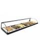 Vetrina neutra da banco per colazione ad 1 fronte con vetri curvi cm. 119x38x17h - N° 1 piano espositivo