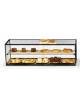Vetrina neutra da banco per colazione ad 1 fronte con vetri dritti cm. 120x39x37,5h - 2 ripiani - Con illuminazione a Led
