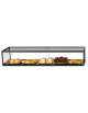 Vetrina neutra da banco per colazione ad 1 fronte con vetri dritti cm. 120x33x21,5h - 1 piano espositivo - Illuminazione a Led