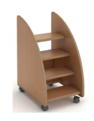 Scaletta in multistrato di faggio per fasciatoio con ruote dotate di freno - cm 35x50x80h
