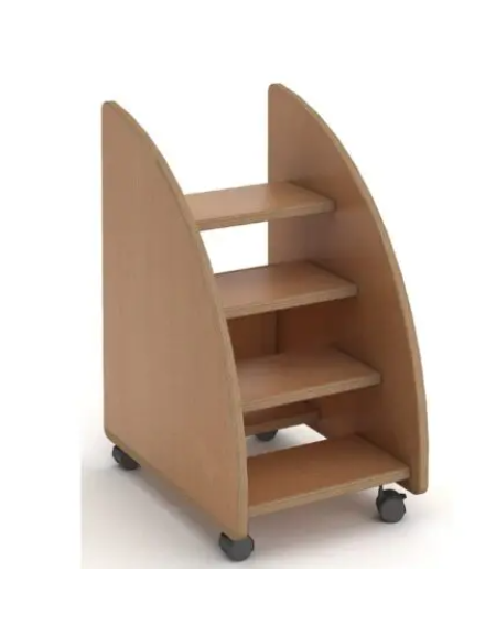 Scaletta in multistrato di faggio per fasciatoio con ruote dotate di freno - cm 35x50x80h