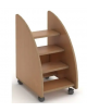 Scaletta in multistrato di faggio per fasciatoio con ruote dotate di freno - cm 35x50x80h