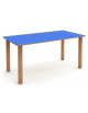 TAVOLO RETTANGOLARE PRIMAVERA IN LEGNO MULTISTRATO DI BETULLA - PIANO COLORE A SCELTA - cm 130x65x46h