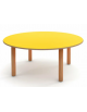 TAVOLO CIRCOLARE PRIMAVERA IN LEGNO MULTISTRATO DI BETULLA - PIANO COLORE A SCELTA - cm Ø100x46h