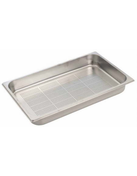 BACINELLA GASTRONORM FORATA GN 1/3 IN ACCIAO INOX AISI 304 - mm 325x175x40h - Capacità lt. 1,5