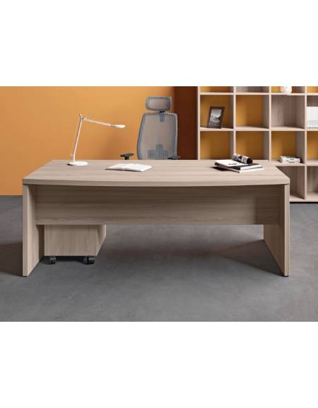  Scrivania direzionale lineare fianco legno spessore pannelli mm 38 - colori vari disponibili - cm 200x90x74h